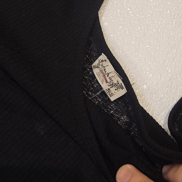 NWOT Free People Intimately Black Sheer Thong Bodysuit - Picture 3 of 4